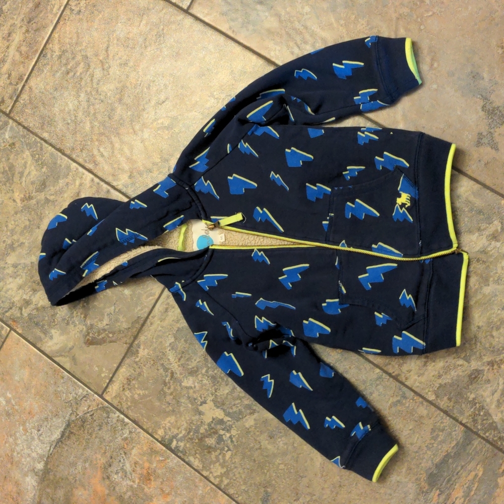 Mini Boden Shaggy Lined Zip Up Hoodie 4-5 110cm